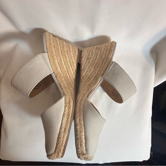 FRANCO SARTO Sz 8.5 Suede Mules Wedge Heels in Mint Almond Toe Strap - Picture 6 of 11